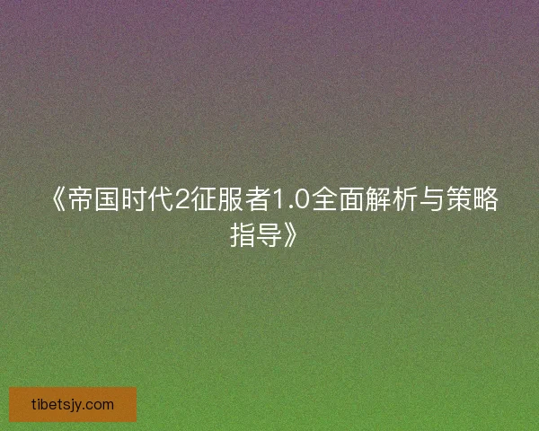 《帝国时代2征服者1.0全面解析与策略指导》