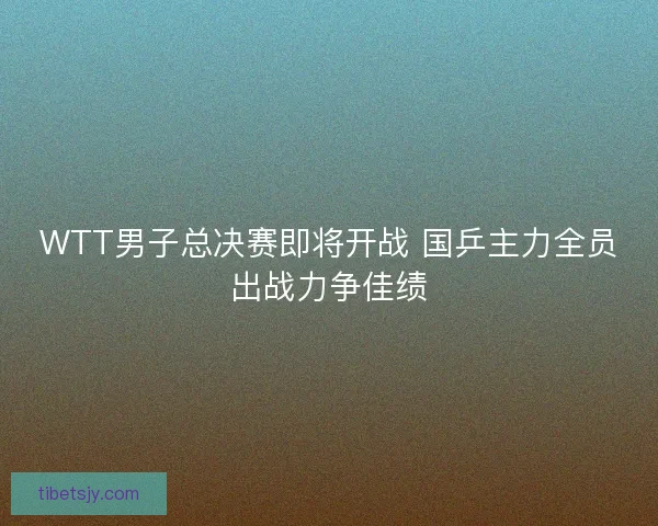 WTT男子总决赛即将开战 国乒主力全员出战力争佳绩