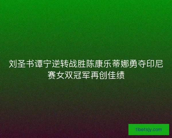刘圣书谭宁逆转战胜陈康乐蒂娜勇夺印尼赛女双冠军再创佳绩