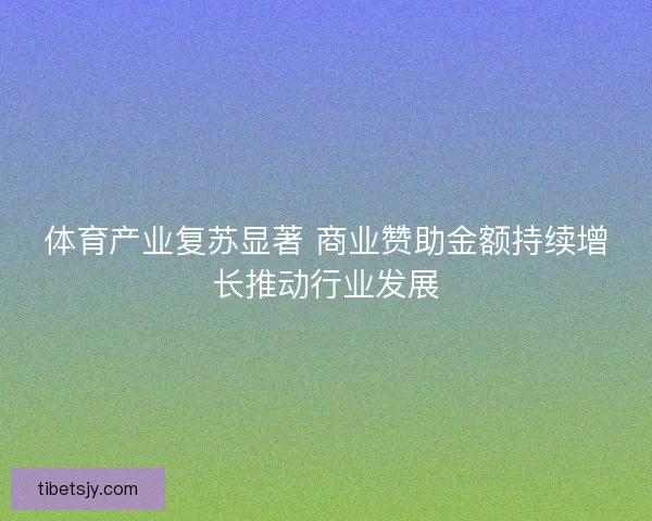 体育产业复苏显著 商业赞助金额持续增长推动行业发展